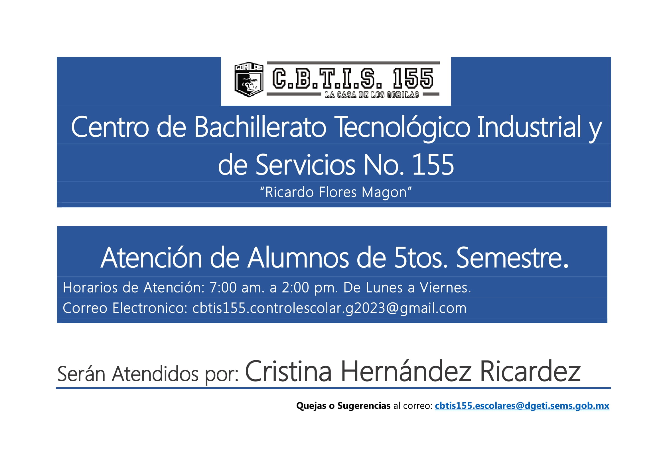 Cristina Control Escolar Atiende a 5tos-1
